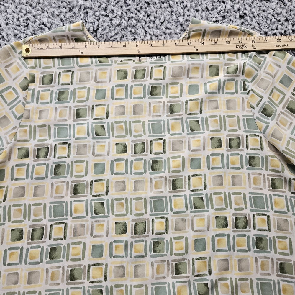 Notations Geometric Print Top 18W 2XL Short Sleeve Blouse Office Casual VTG - Picture 8 of 15